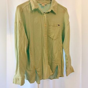 Women’s Size 8 Vineyard Vines Gauze Button Up Shirt Light Blue